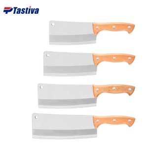 Stainless Steel Chinese Cleavers with Beech Wood Handle
