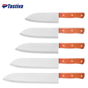 Stainless Steel Heavy Duty Meat Knives with Dyed Beech Wood Handle