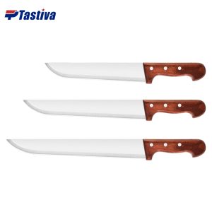 Stainless Steel Heavy Duty Meat Knives with Dyed Mixed Wood Handle