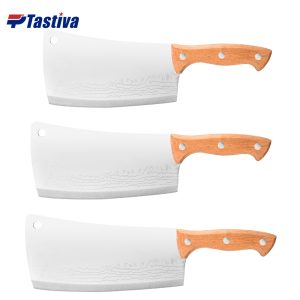 Stainless Steel Chinese Cleavers with Beech Wood Handle