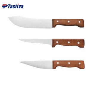 Stainless Steel Boning and Skinning Knives with Red Hardwood Handle