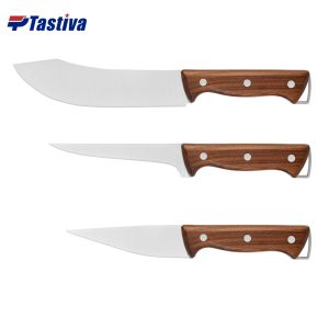 Stainless Steel Boning and Skinning Knives with Red Hardwood Handle