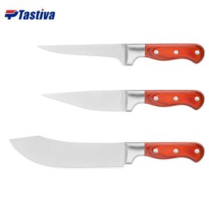 Stainless Steel Boning and Skinning Knives with Colored Wood Handle
