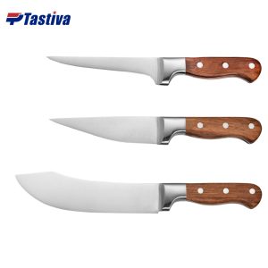 Stainless Steel Boning and Skinning Knives with Red Hardwood Handle
