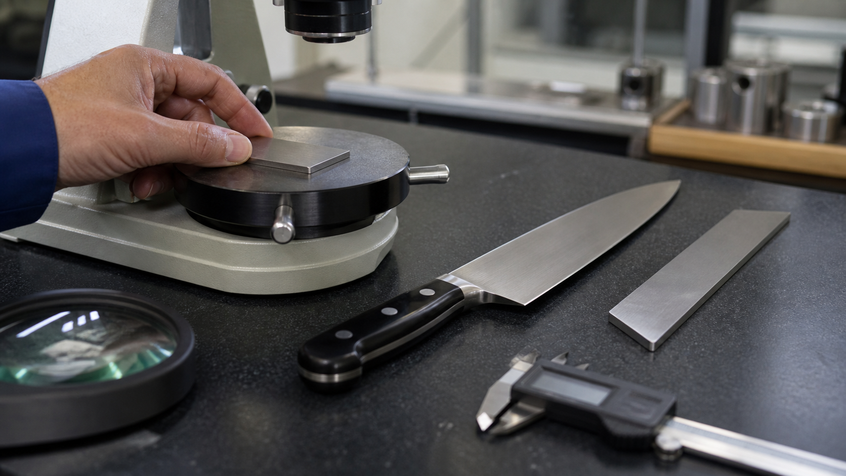 Illustration comparing hardness with overall knife performance.