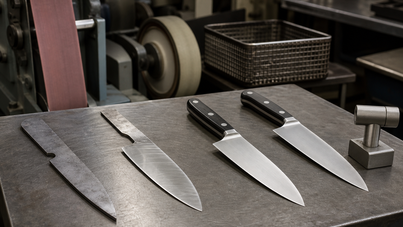 Illustration showing downstream manufacturing processes and finished blade geometry.