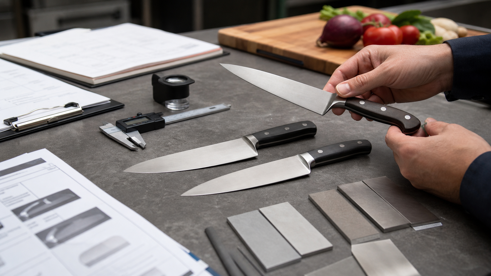 Illustration connecting material condition, blade geometry, and intended task.