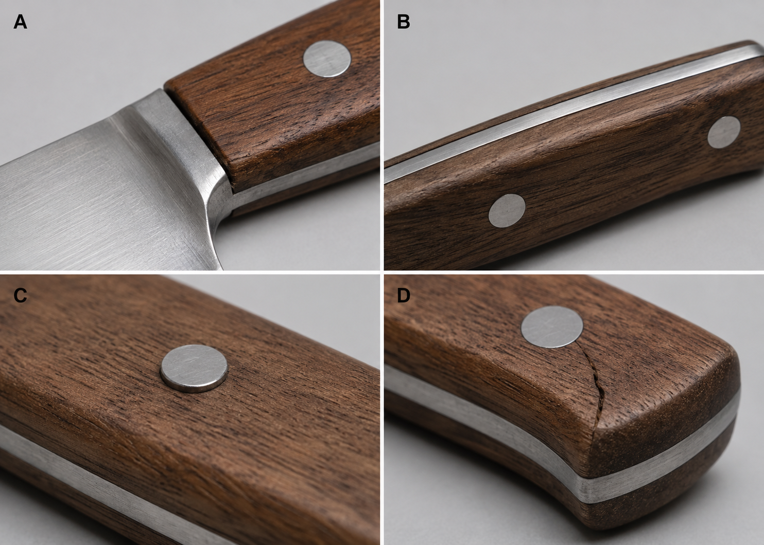 Four handle areas to inspect visually.